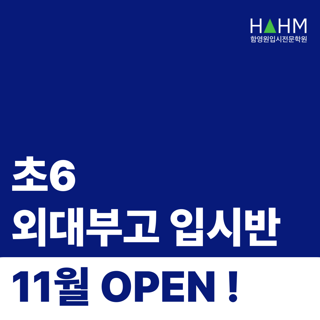 초6 외대부고 입시대비반 11월 오픈 초6 외대부고 입시대비반 11월 오픈